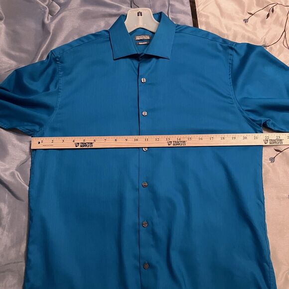 Kenneth Cole Shirt Men’s Medium Reg Reaction Blue Long Sleeve Button Up - Picture 6 of 9
